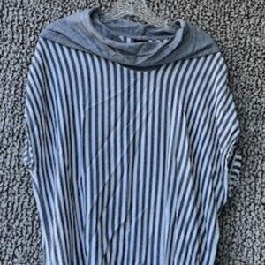 DAIRI Art To Wear Grey and White Striped Cowl Neck Moroccan Tunic